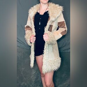 Playboy leather & suede trenchcoat